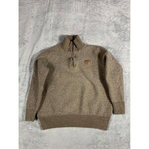 Java Monster Energy Quarter Zip Pullover Sweater Mens Size M Brown Knit Promo